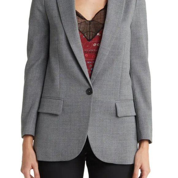 NWT $578 Zadig & Voltaire Viva Amour Strass  Blazer Jacket in Grey Size 36, 38 - Picture 4 of 6